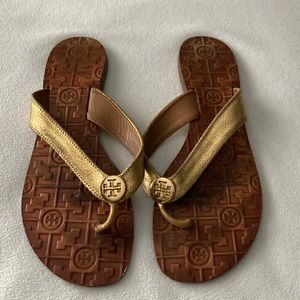 Tory Burch Leather Monogrammed Sandals